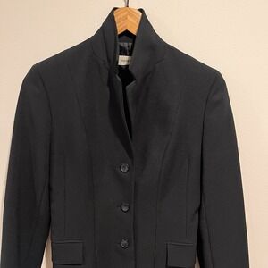 Blazer Women Small Pockets Lined Long Three Button Classic Neutral Professional